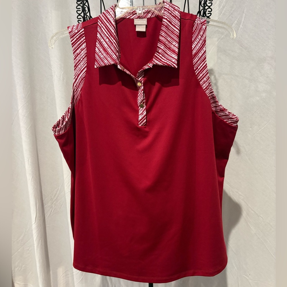 Chico’s Women's Red Sleeveless Top
